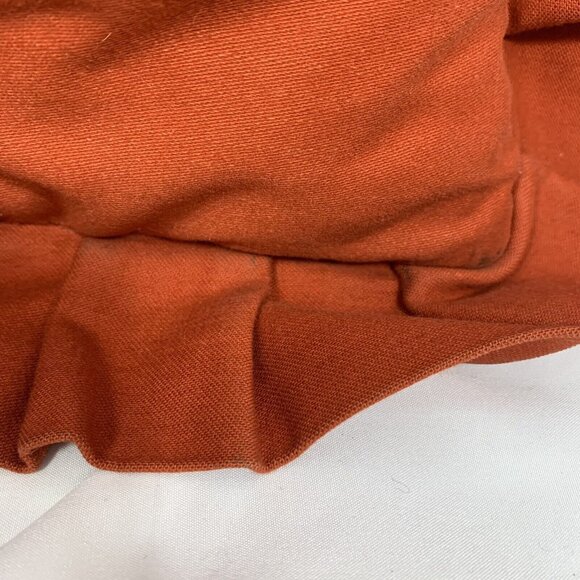 LION & CUBS Face Down Pillow 13 x 13 Inch Needlepoint Beige / Orange Vintage - Picture 6 of 8